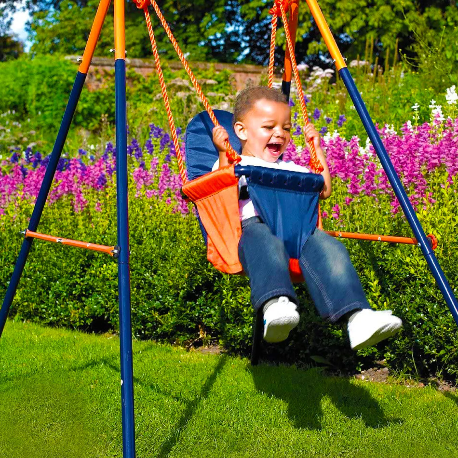 Little Helper Swing & Slide Sets & Garden Play & Trampolines | Toddler Swing | Folding Baby Swing With Baby Seat | 6m - 3 years