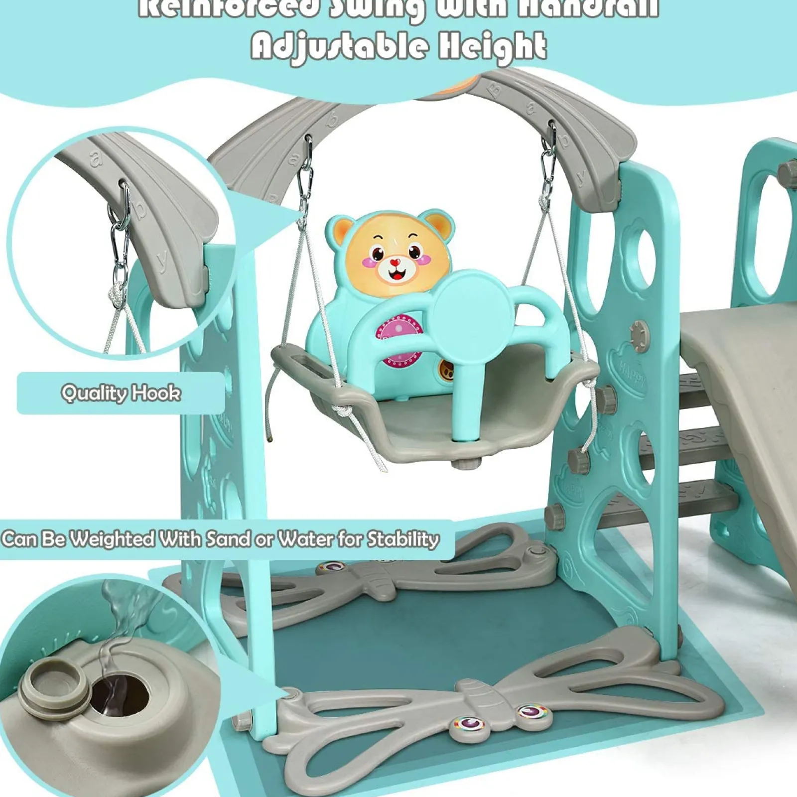 Little Helper Swing & Slide Sets & Garden Play & Trampolines | Montessori Toys & Products | Toddler's | Children's Montessori Swing and Slide Set With Basketball Hoop | Indoor and Outdoor Play
