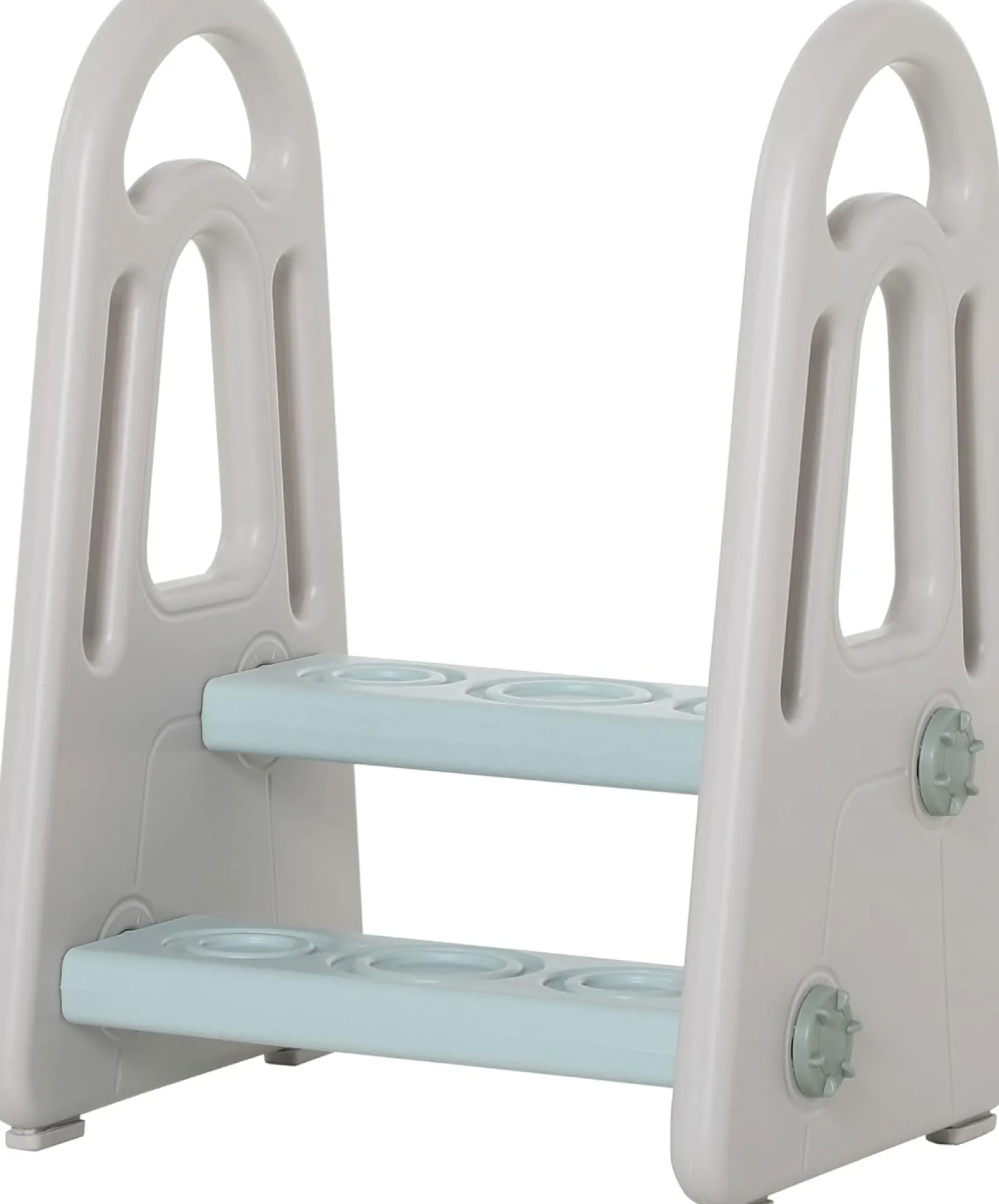 Little Helper Chairs & Stools | Step Stools | Toddler's Montessori Non Slip Plastic Step Stool | Learning Tower | Mint & Grey | 2-5 Years