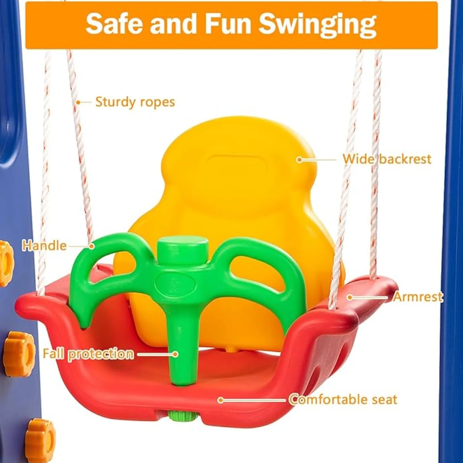 Little Helper Swing & Slide Sets & Garden Play & Trampolines | Montessori Toys & Products | Toddlers Montessori Play Swing & Slide Set | Basketball | Indoor Outdoor | Multicoloured | 3-8 Years