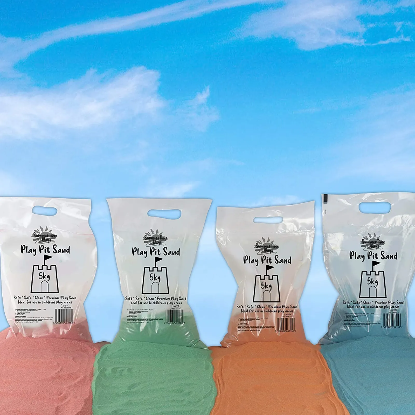 Little Helper Sand & Water Table & Sandpits & Mud Kitchens | Toxic-Free & Super Safe | Non Stain Play Sand | Coloured Sandpit Sand | 4 x 5kg