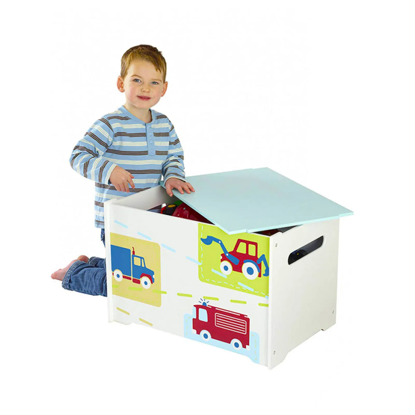 Little Helper Toy Box & Blanket Box | Toy Box & Blanket Box | Trucks 'n' Tractors Toy Box | Wooden Toy Box | Toy Storage Box