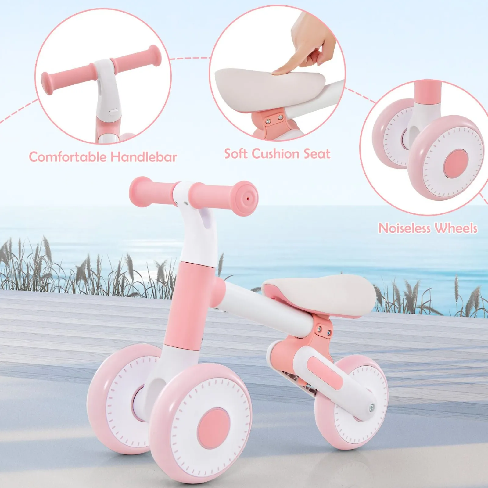 Little Helper Ride On Toys | Balance Bikes & Kids Scooters & Kids Bikes | 3 Wheel Push Along Training Bike | Balance Bike | Adjustable Seat Height | 2 Colours | 1-3 Years