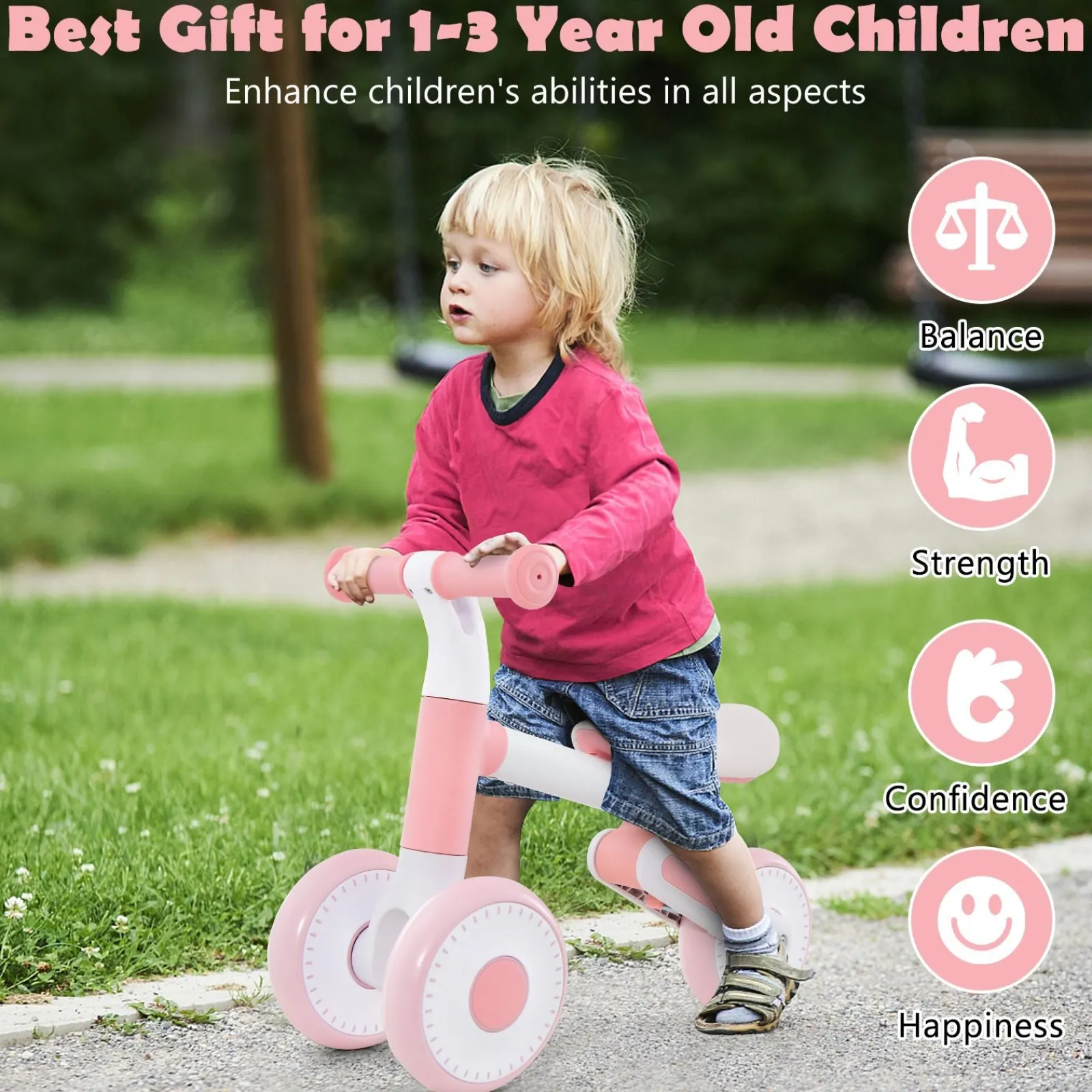 Little Helper Ride On Toys | Balance Bikes & Kids Scooters & Kids Bikes | 3 Wheel Push Along Training Bike | Balance Bike | Adjustable Seat Height | 2 Colours | 1-3 Years