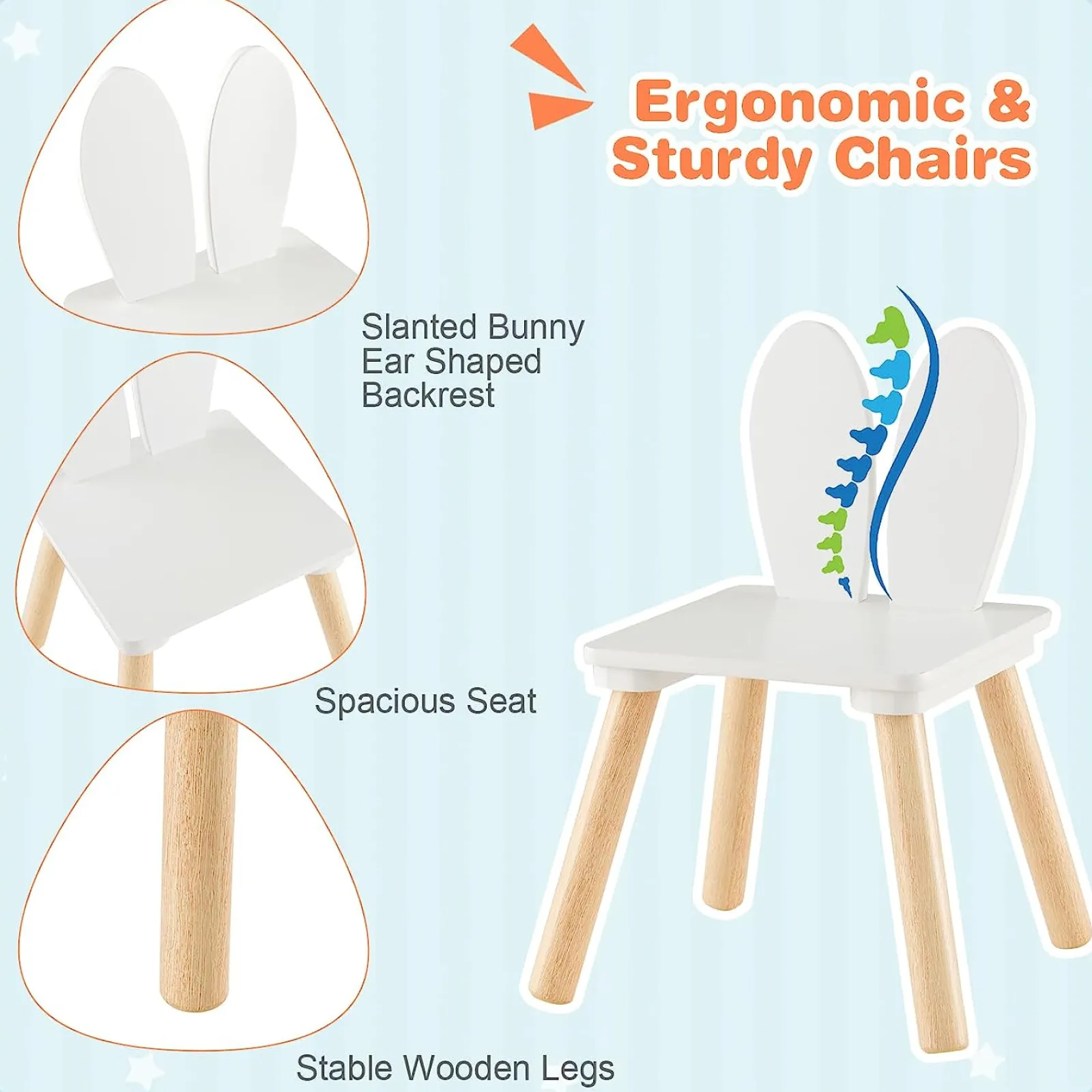 Little Helper Table & Chairs (wooden) | White Wooden Table and 2 Chairs Set | Kids Modern Activity Desk | White | Solid Wood
