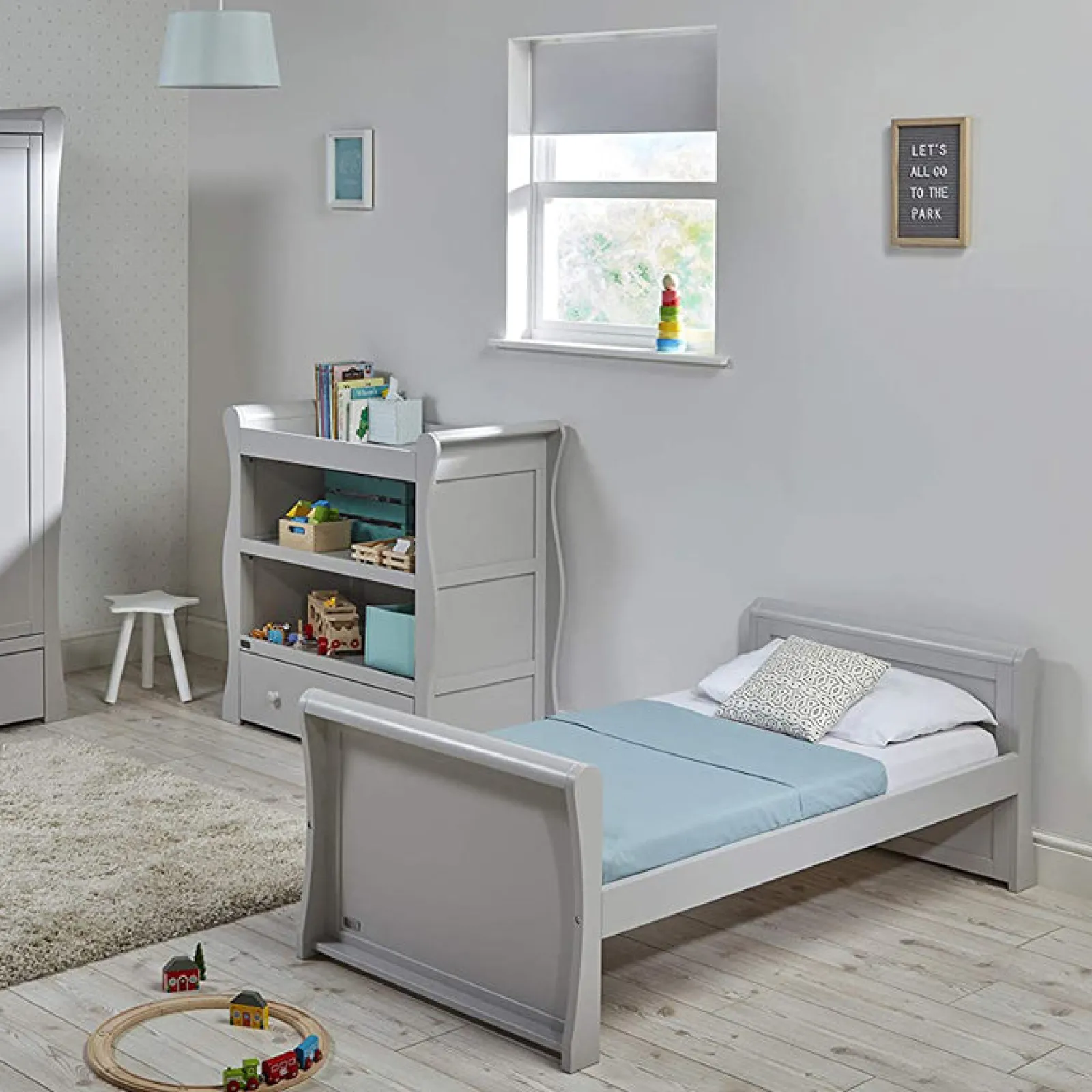 Little Helper Toddler Beds & Childrens Single Beds | Willow Toddlers Bed | Sleigh Bed | Dove Grey