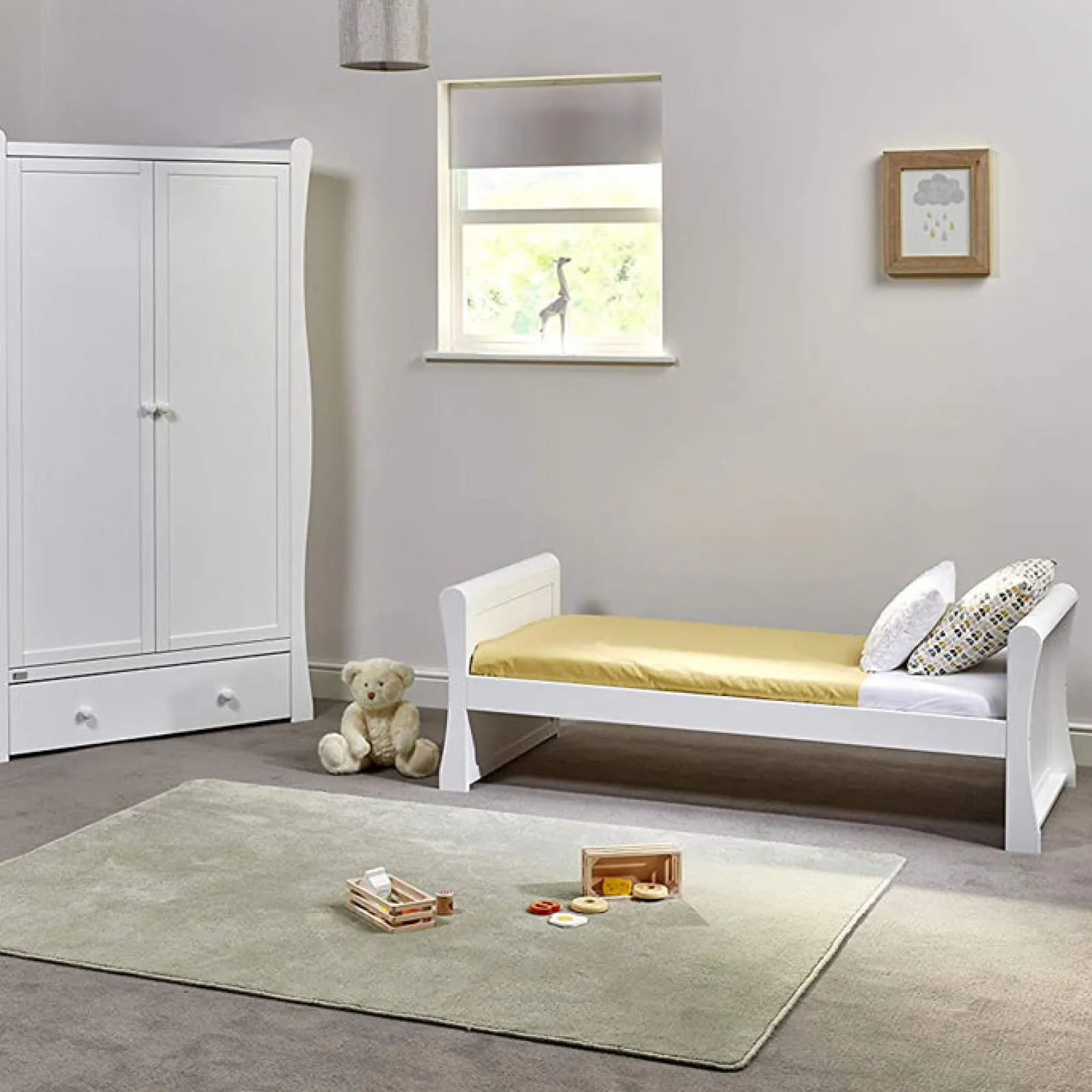 Little Helper Toddler Beds & Childrens Single Beds | Willow Toddlers Bed | Sleigh Bed | Pearl White