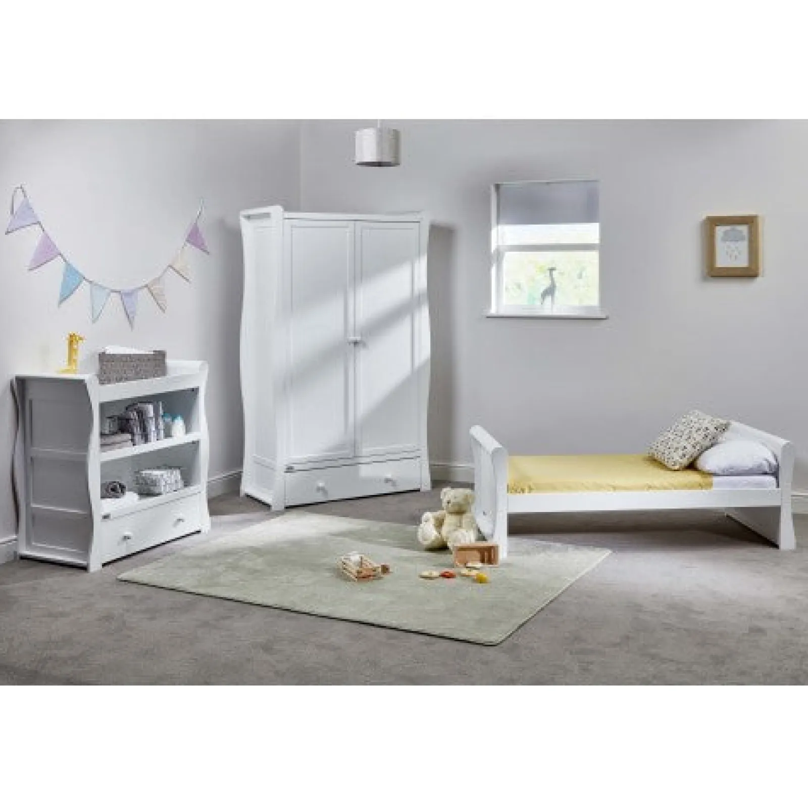 Little Helper Nursery Furniture Sets | Willow Wooden Toddler Room Set | Pearl White