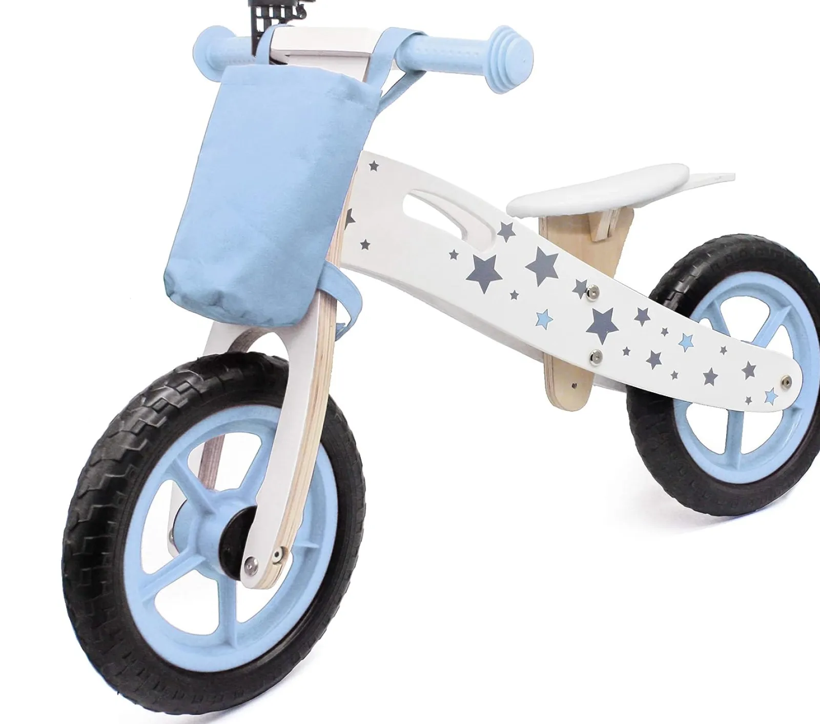 Little Helper Balance Bikes & Kids Scooters & Kids Bikes | Wooden Balance Bike | Lightweight Training Bikes + Bell & Basket | Blue