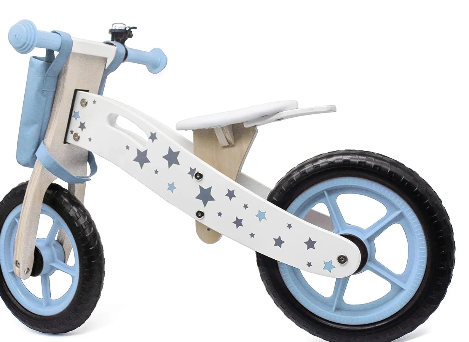 Little Helper Balance Bikes & Kids Scooters & Kids Bikes | Wooden Balance Bike | Lightweight Training Bikes + Bell & Basket | Blue