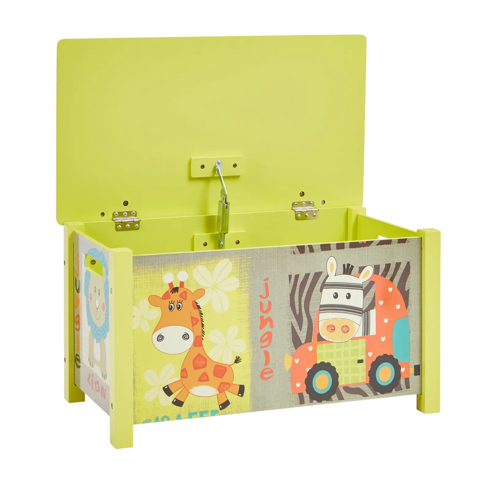 Little Helper Toy Box & Blanket Box | Toy Box & Blanket Box | Wooden Toy Box | Children's Colourful Wooden Safari | Jungle Toy Box | Toy Storage