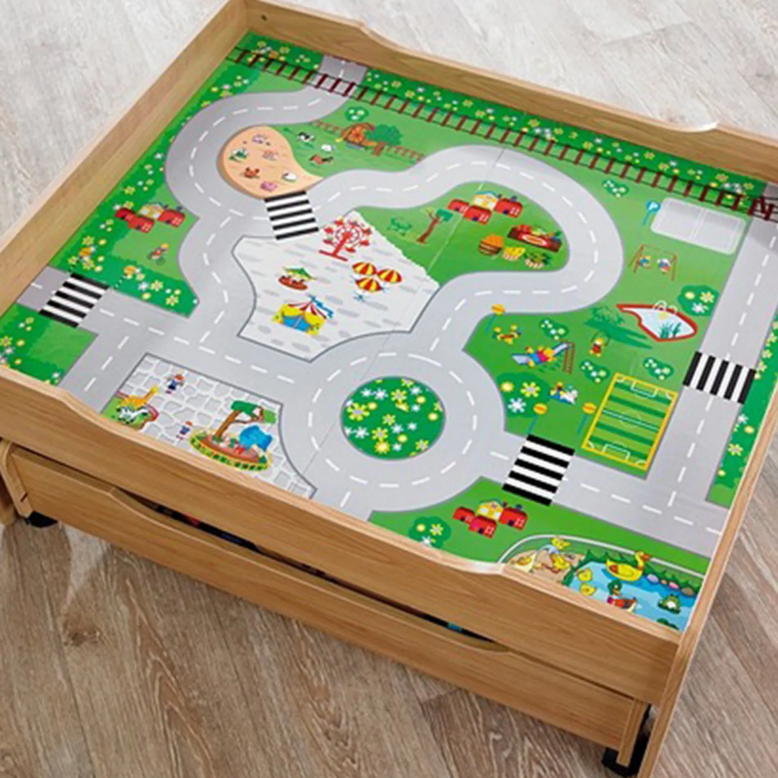 Little Helper Wooden Toys & Educational Toys | Montessori Toys & Products | Wooden Train Set | 2-in-1 Wooden Train Table & City Play Table | 100pc Train Set | 3 Years+