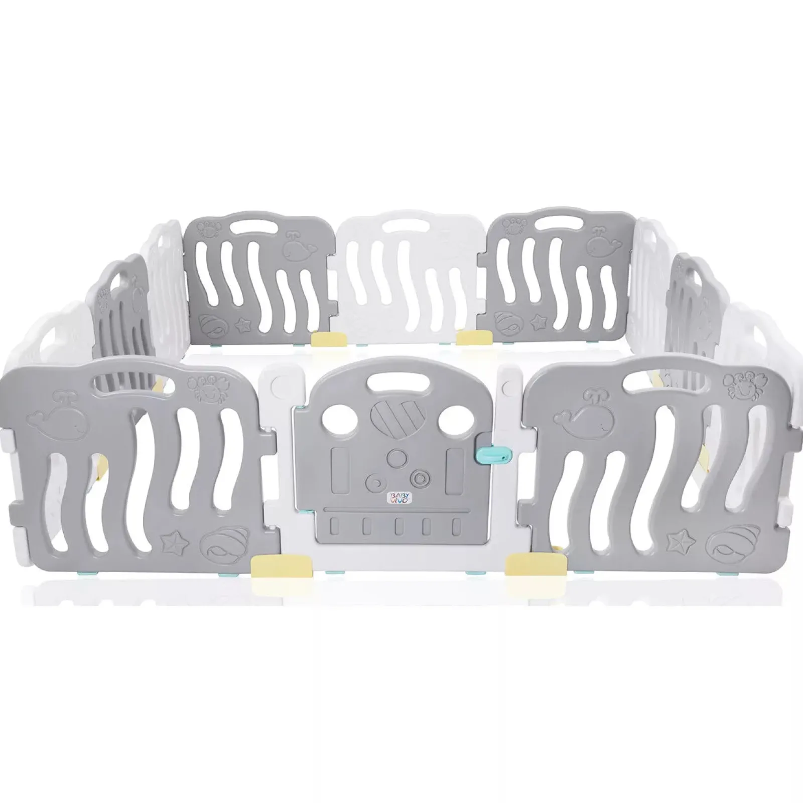 Little Helper Ball Pits & Ball Pools | Baby Playpens | XXL 18 Panel BPA-Free Foldable Baby Playpen and Ball Pool | Modular | Grey & White | 3-36m