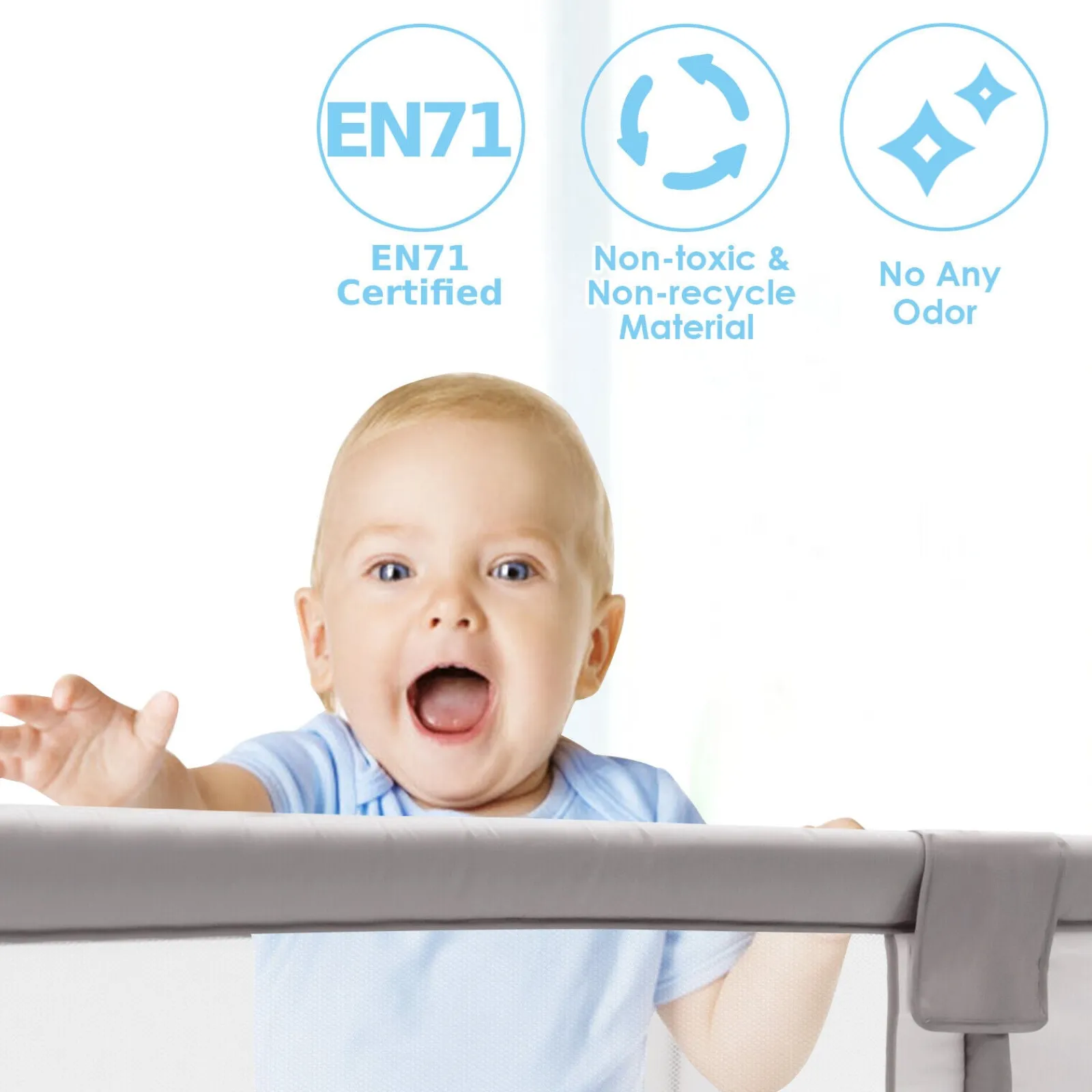 Little Helper Baby Playpens | Travel Cots & Travel Beds | XXL Baby Playpen and Ball Pool | 50 FREE balls & 4 FREE pull-up rings | 2m x 1.92m | Grey