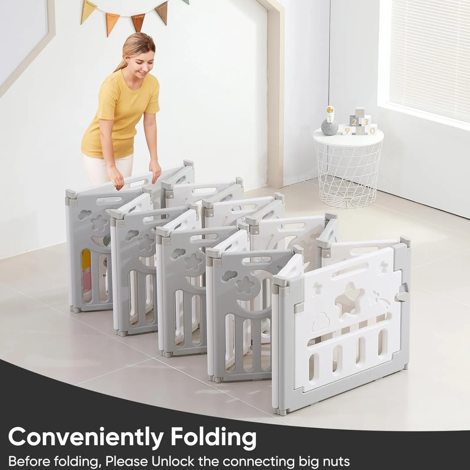 Little Helper Ball Pits & Ball Pools | Baby Playpens | XXL Folding Baby Playpen and Ball Pool | Modular | Grey & White | 6 months +